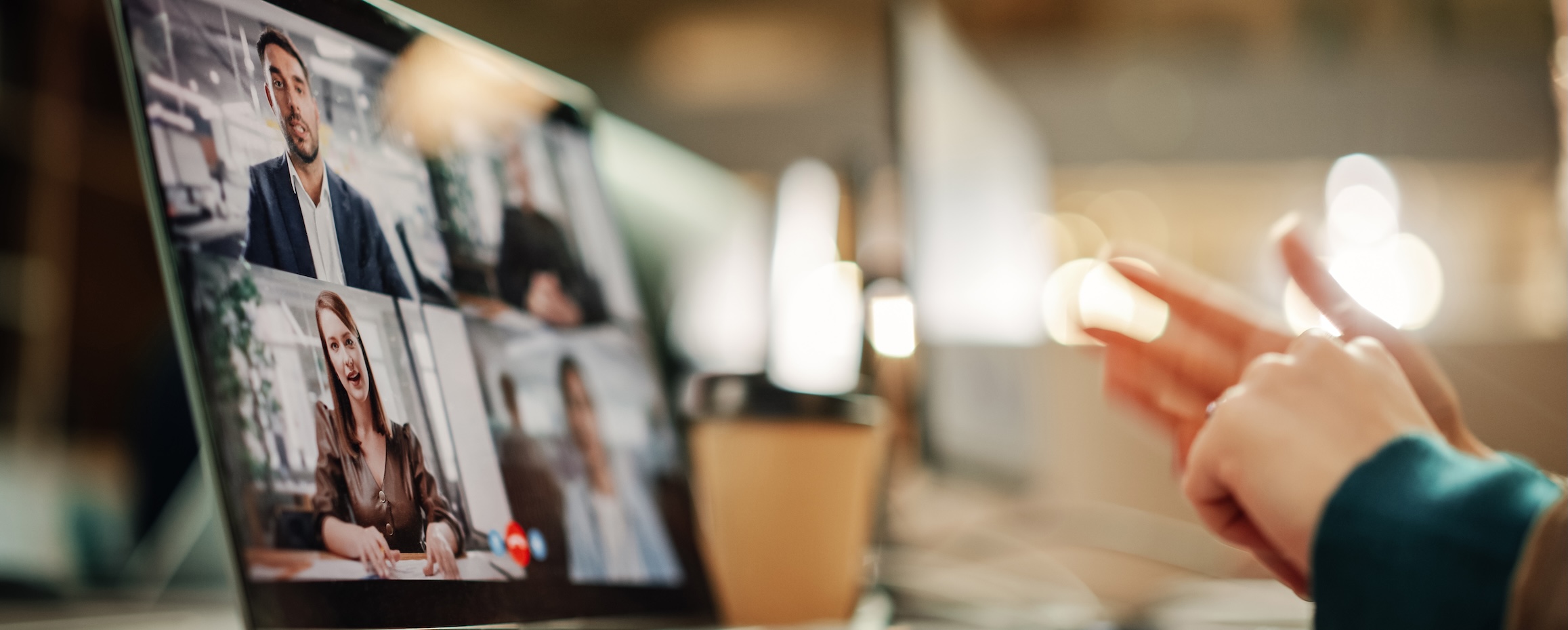 Image of a multi-person remote video call
